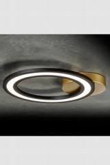 Plafonnier Design anneau noir et doré à éclairage LED Orbit - Plafonnier by Holtkötter