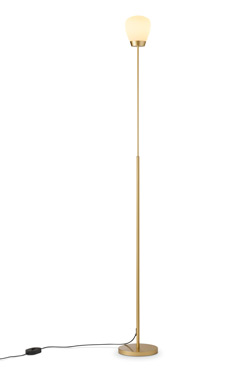 Plissée lampadaire en aluminium anodisé laiton mat - Lampadaire by Holtkötter
