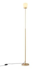 Plissée lampadaire en aluminium anodisé laiton mat - Lampadaire by Holtkötter