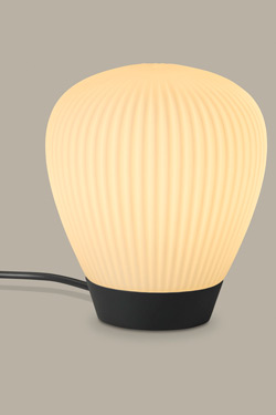 Plissée petite lampe à poser rétro finition platine 