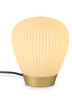 Plissée petite lampe à poser rétro finition platine 