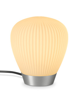 Plissée petite lampe à poser rétro finition platine 
