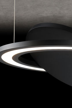 Supernova P suspension double éclairage en métal noir