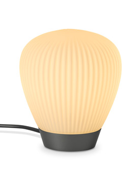 Plissée small retro table lamp with platinum finish  - Table lamps by Holtkötter
