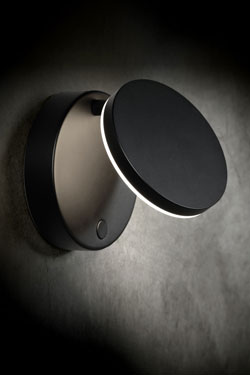Plano adjustable wall light, black finish