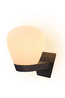 Plissée wall light in brushed aluminium without wall plate