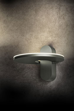 Supernova W metal wall light platinum finish 