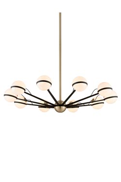 Ace lustre rétro avec boules opales 6 lumières
