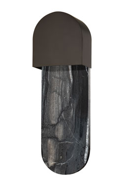 Applique murale en marbre noir brillant Hobart - Applique by Hudson Valley