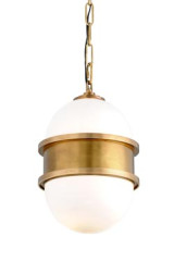 Broomley suspension rétro opale 1 lumière - Suspension by Hudson Valley