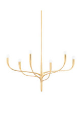 Contemporary 6-light golden chandelier Labra - Chandeliers by Hudson Valley