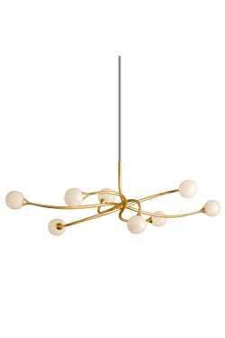 Oval gilded chandelier with 8 glass balls Signature - Chandeliers by Hudson Valley