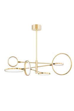Saturn asymmetric chandelier in gold metal - Chandeliers by Hudson Valley