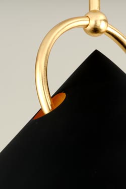 Charm suspension cône noir et or 58cm