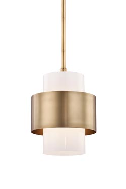 Corinth suspension classique contemporaine dorée 28cm - Suspension by Hudson Valley
