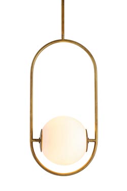 Everley suspension dorée et boule opale 21cm