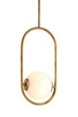 Everley suspension dorée et boule opale 21cm - Suspension by Hudson Valley