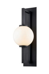 Darwin outdoor wall lamp in metal and opal glass - Exterior wall lights by Hudson Valley