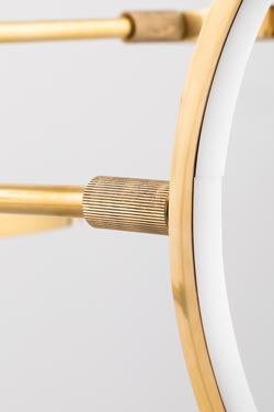 Lustre asymétrique en métal doré Saturn