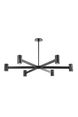 Lustre 6 lumières noir en étoile Predock - Lustre by Hudson Valley