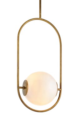 Everley golden pendant and opal ball 21cm