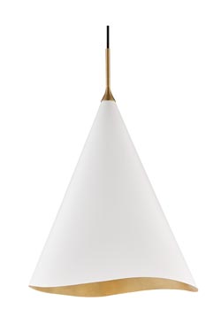 Martini pendant white and gold 45cm