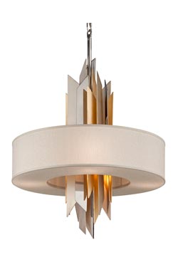 Modernist Art Deco 4-light pendant