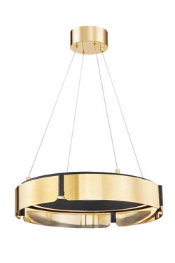 Tribeca round gold pendant with LED lighting - Pendants by Hudson Valley