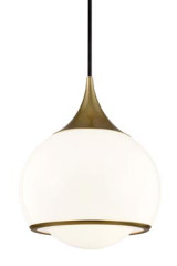 Reese suspension en boule opale et dorée 25cm - Suspension by Hudson Valley