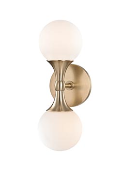 Astoria golden wall lamp 2 balls - Wall lights by Hudson Valley