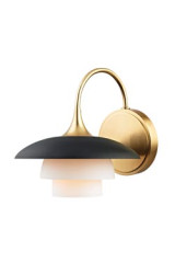 Barron vintage gold metal and glass wall light - Wall lights by Hudson Valley