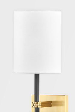 Black and gold contemporary wall light Denise