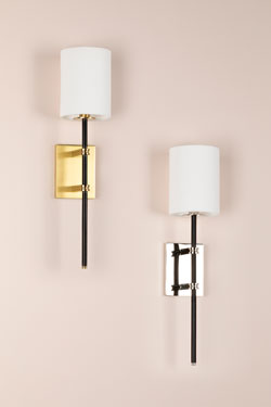 Black and gold contemporary wall light Denise