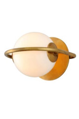 Everley contemporary golden wall light and opal sphere - Wall lights by Hudson Valley