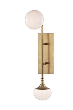 Fleming 2-light golden wall light - Wall lights by Hudson Valley