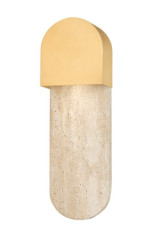 Gold and travertine wall light Hobart - Wall lights by Hudson Valley