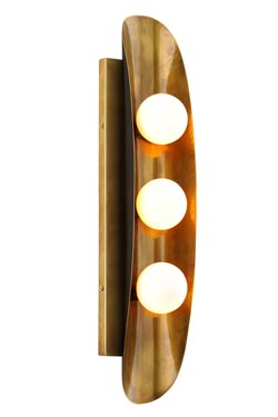 Hopper gold sconce with three opal glass balls - Wall lights by Hudson Valley