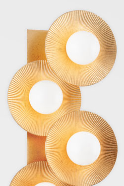 Large retro wall light 5 suns Emerald