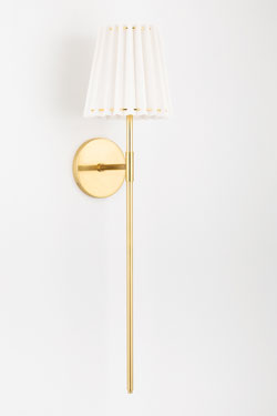 Long gold and white wall lamp Demi