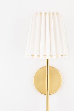 Long gold and white wall lamp Demi