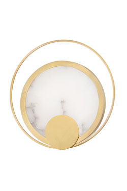 Round wall light in alabaster and gold metal Coil - Wall lights by Hudson Valley