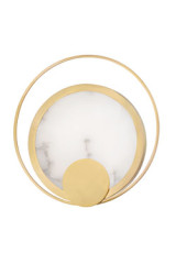 Round wall light in alabaster and gold metal Coil - Wall lights by Hudson Valley