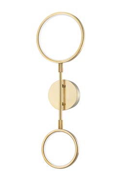 Saturn retro gold metal wall light - Wall lights by Hudson Valley