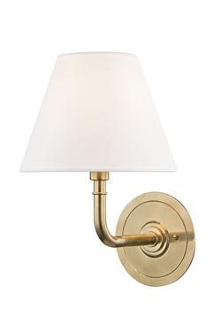Signature n°1 classic wall lamp in aged brass - Wall lights by Hudson Valley