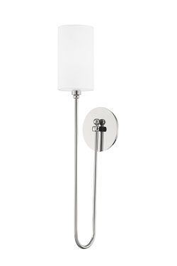 Silver and white linen wall light Harlem - Wall lights by Hudson Valley