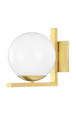 White opal glass ball wall lamp Tanner - Wall lights by Hudson Valley