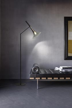 Baffo lampadaire liseuse trompette en verre