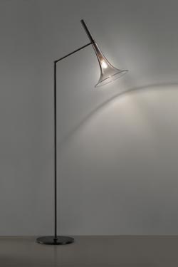 Baffo lampadaire liseuse trompette en verre - Lampadaire by Italamp