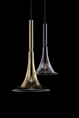 Baffo suspension trompette en verre or 42cm - Suspension by Italamp