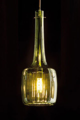 Bossanova suspension en verre soufflé vert - Suspension by Italamp
